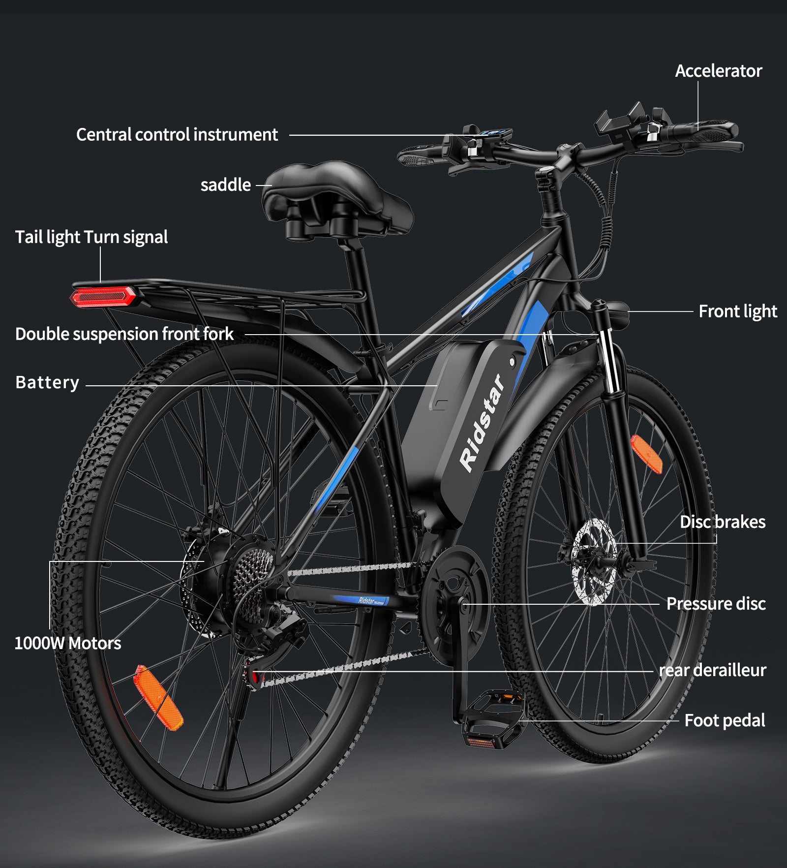 Ridstar S29 Pro 1000W Slimline Electric Bicycle