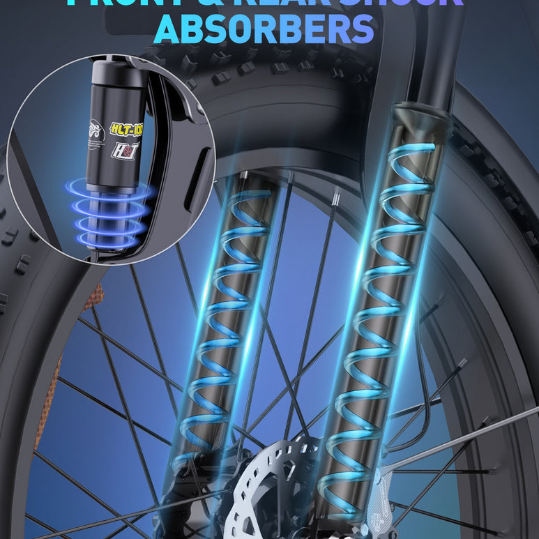 Ridstar® E Bike E26Pro Bicicletta elettrica pieghevole da montagna con pneumatici larghi