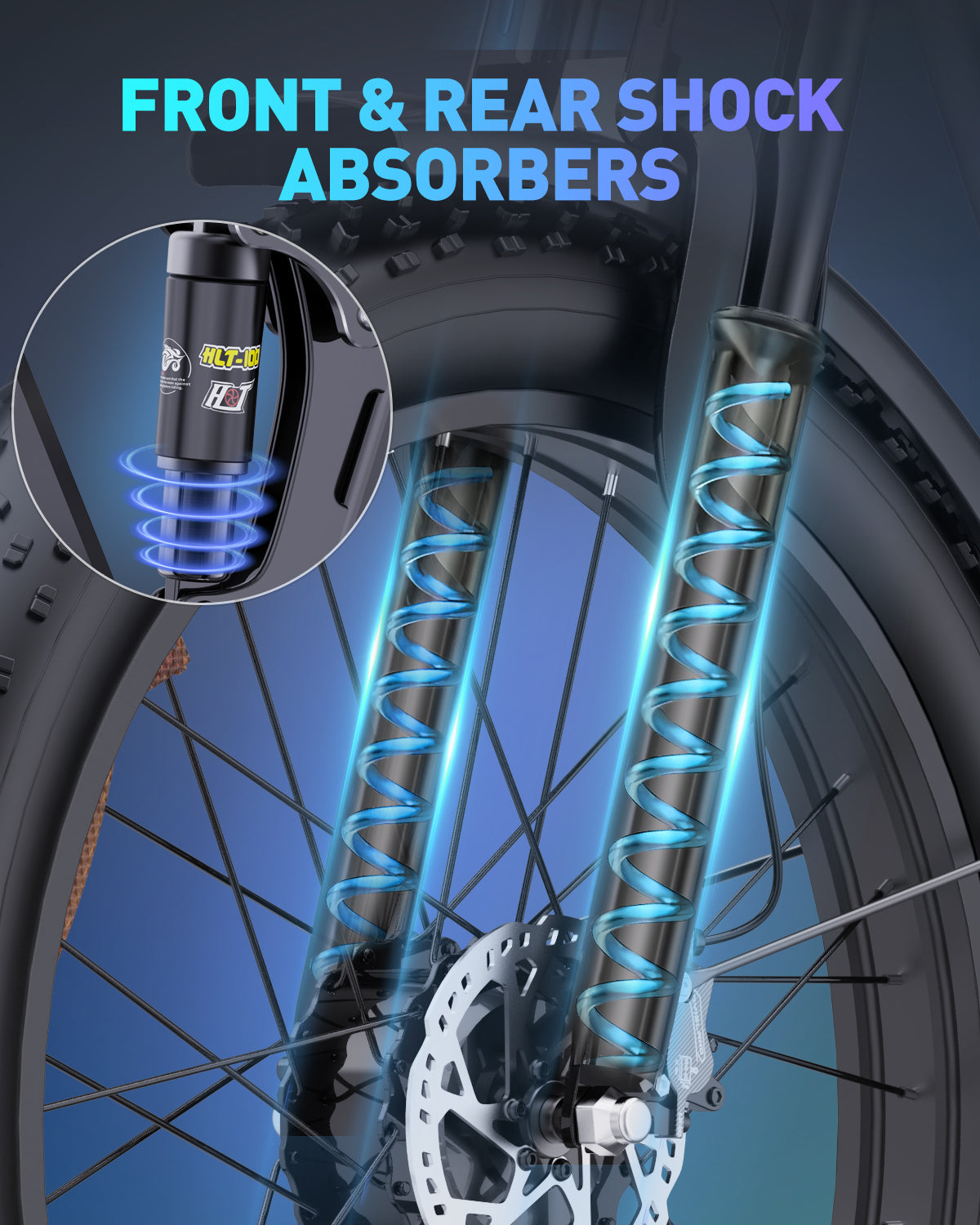 Ridstar® E Bike E26Pro Bicicletta elettrica pieghevole da montagna con pneumatici larghi