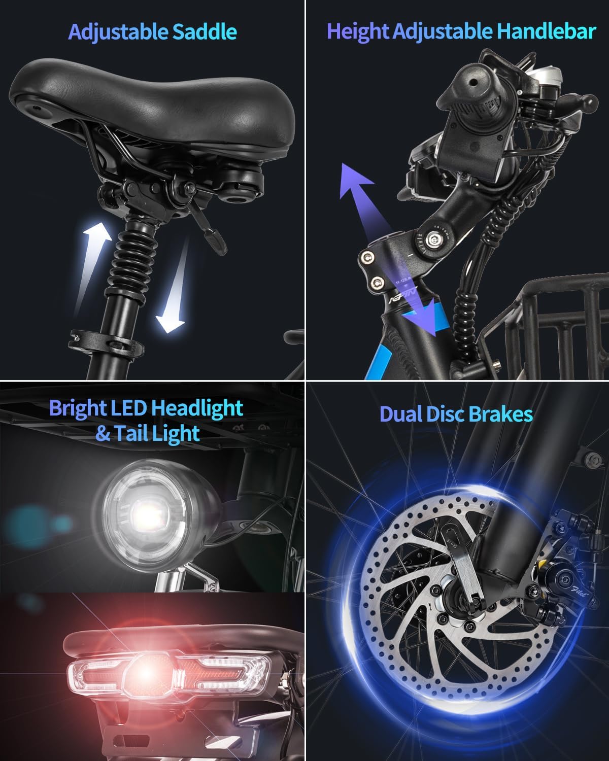 Ridstar MN26 750W Fat Tire Mountain Ebike pieghevole