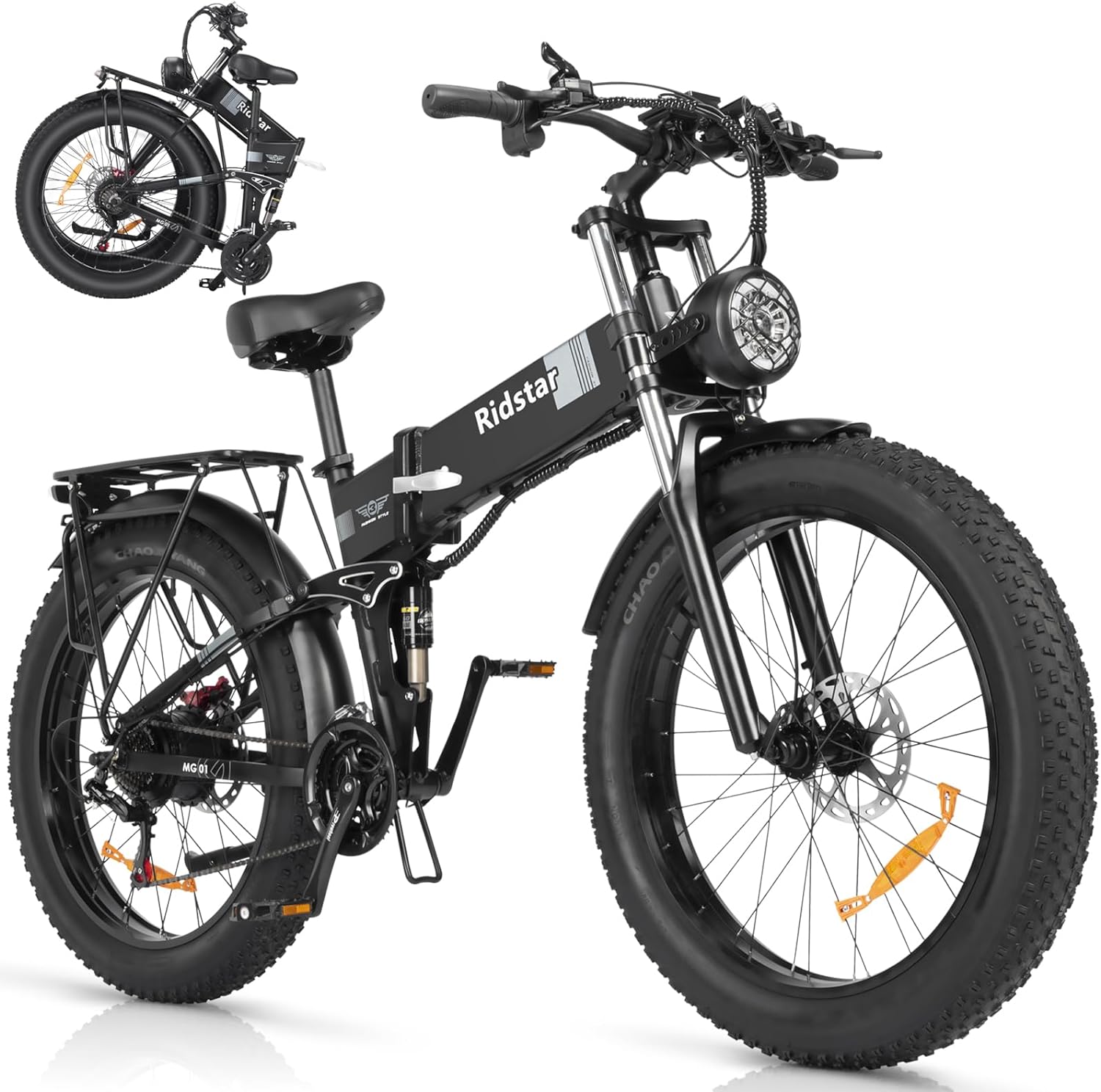Vélo de montagne électrique pliable à gros pneus Ridstar DC26 750 W