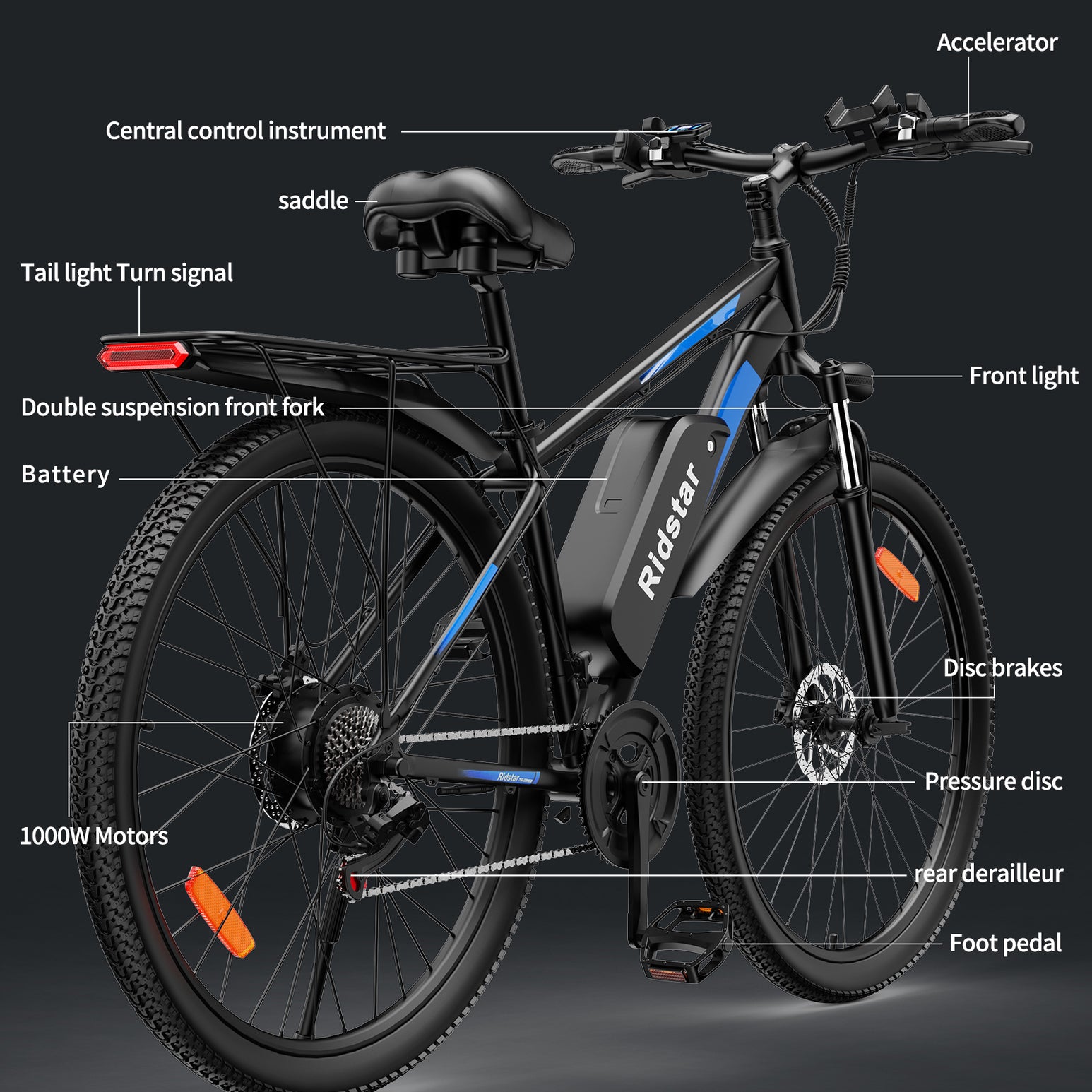 Ridstar S29 Pro 1000W Slimline Electric Bicycle