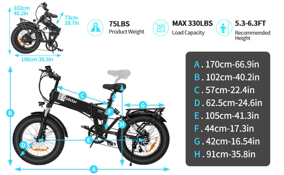 Ridstar H20 Folding Electric Bike