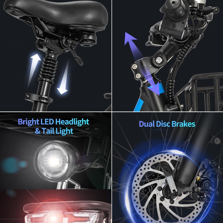 Ridstar MN26 750W Fat Tire Mountain Ebike pieghevole