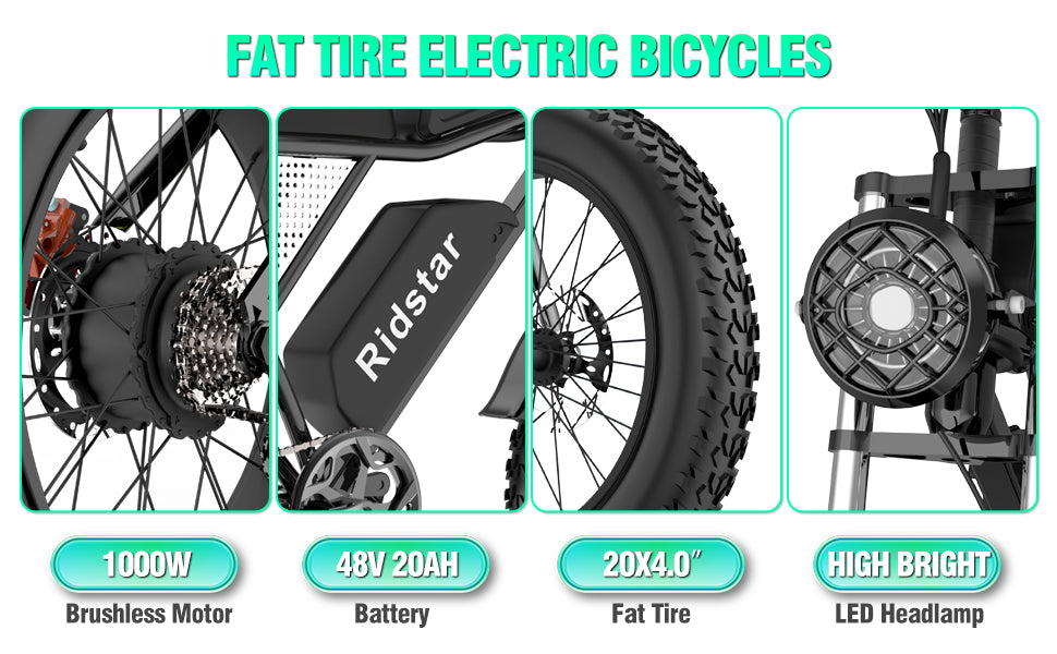 Ridstar Q20 750W Fat Tire Electric Bicycle – Ridstar EU