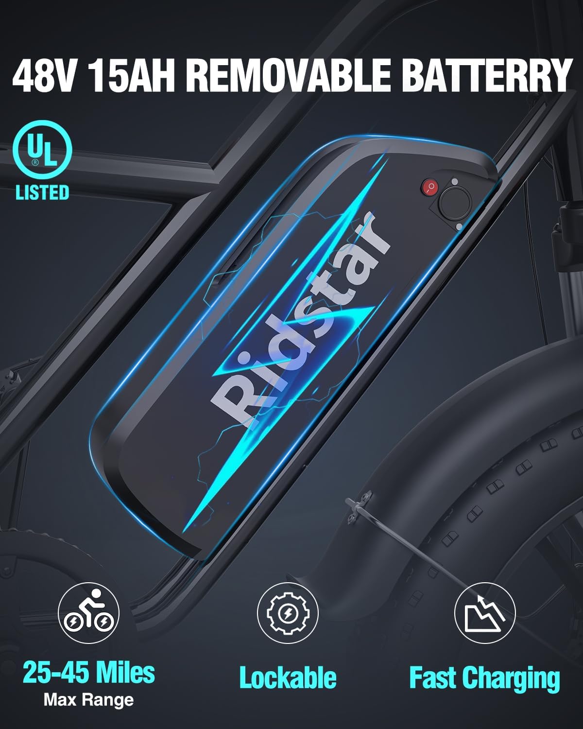 Bici elettrica Ridstar FM001 Fat Tire a 2 posti